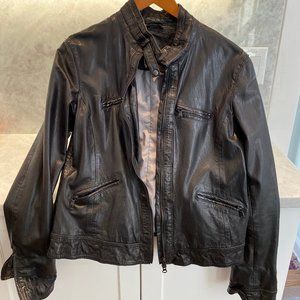 Black Leather Jacket by M0851